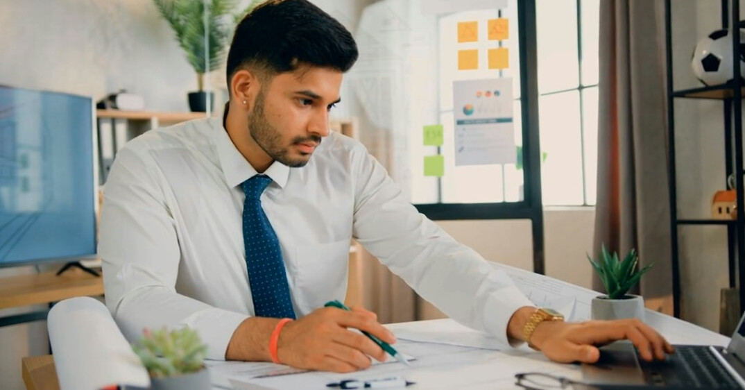 young professional reviewing insurance options